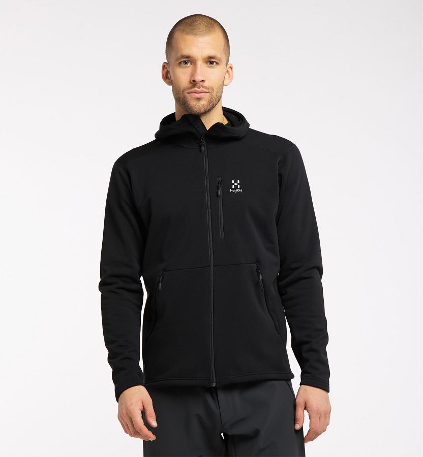 Haglöfs Mens Bungy Fleece Black New Zealand 53296HRYL